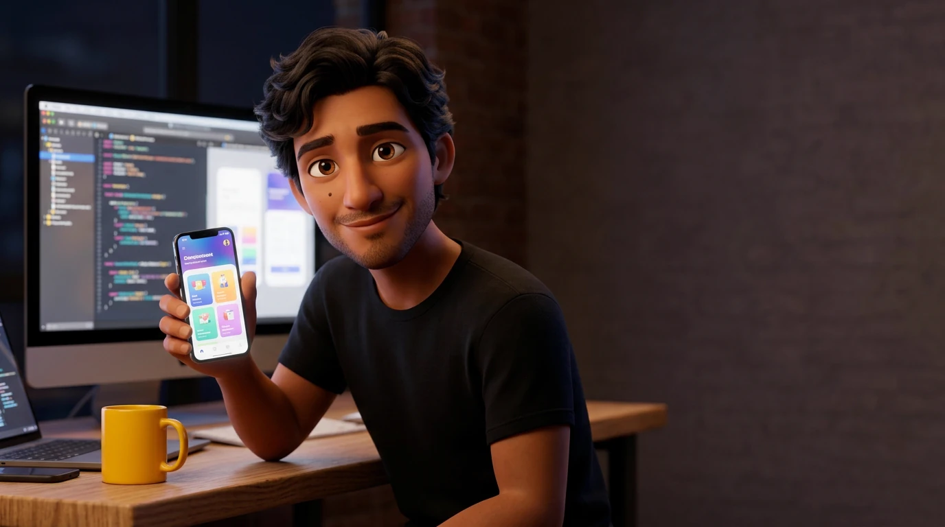 Mateo muestra la app móvil y plataforma web funcionando