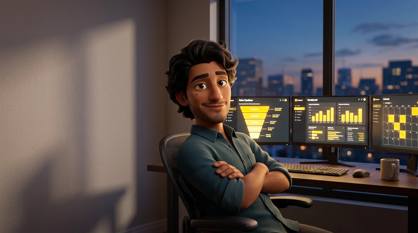 Mateo supervisa su dashboard de agentes de IA y analítica